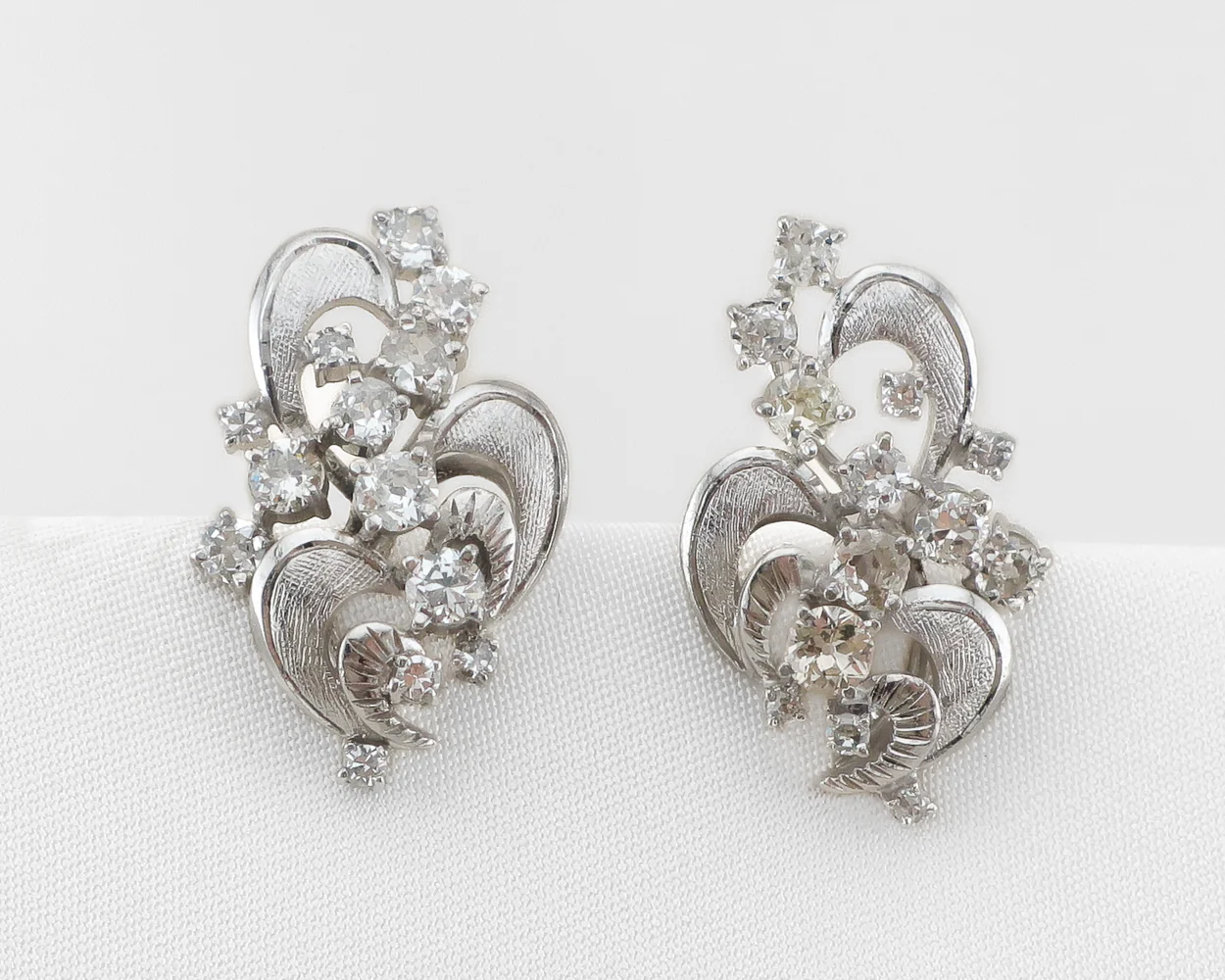Midcentury Diamond Ribbon Earrings