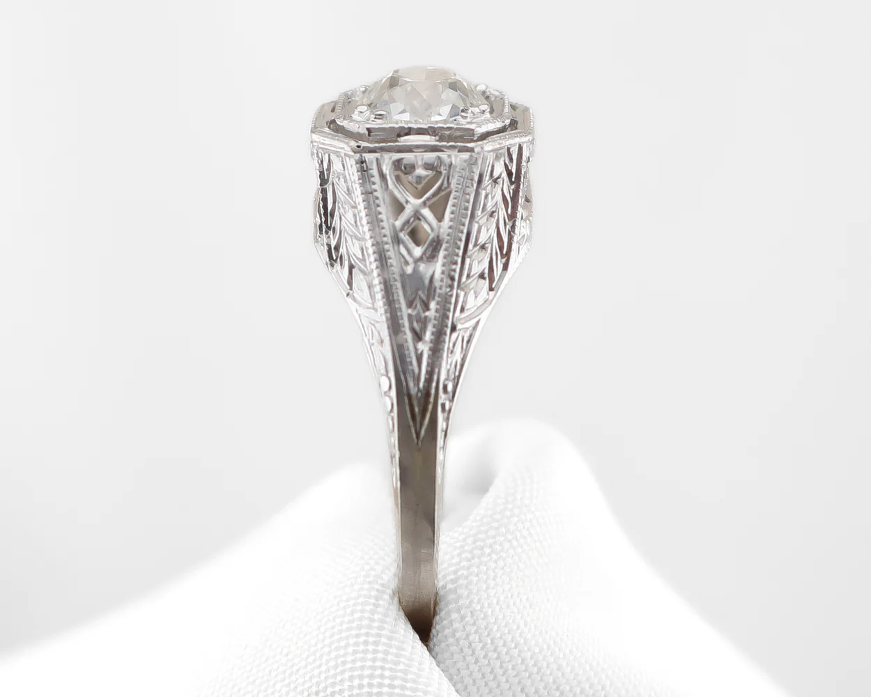 Art Deco Filigree Diamond Solitaire - Image 2