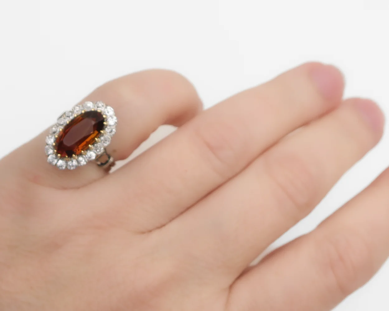 Art Deco French Citrine & Diamond Ring - Image 4