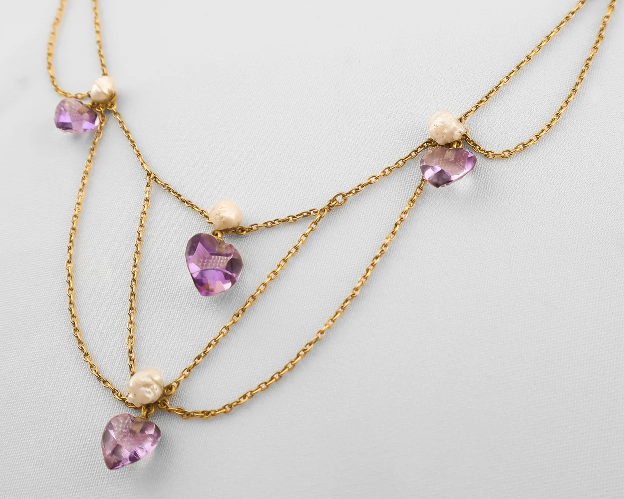 Victorian Amethyst Festoon Necklace - Image 3