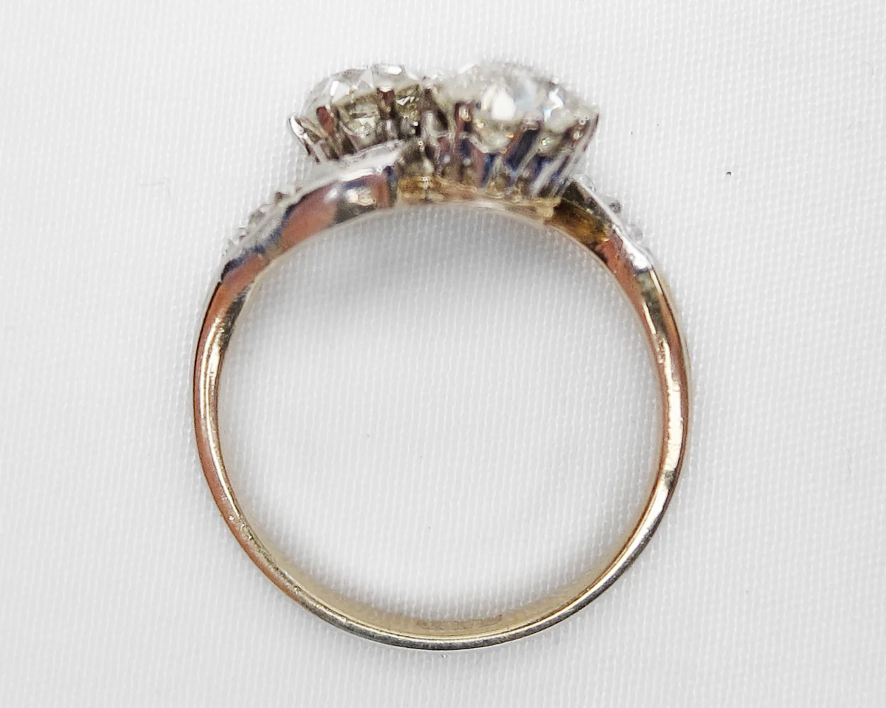 Edwardian Diamond Crossover Ring - Image 4