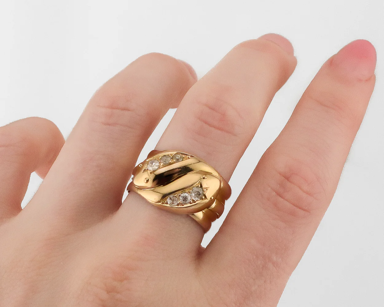 Edwardian Snake Ring with Diamonds - Image 3