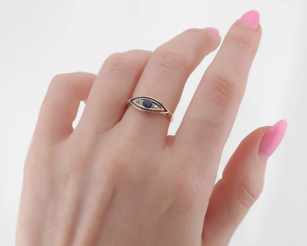 Edwardian Sapphire & Diamond Ring - Image 4