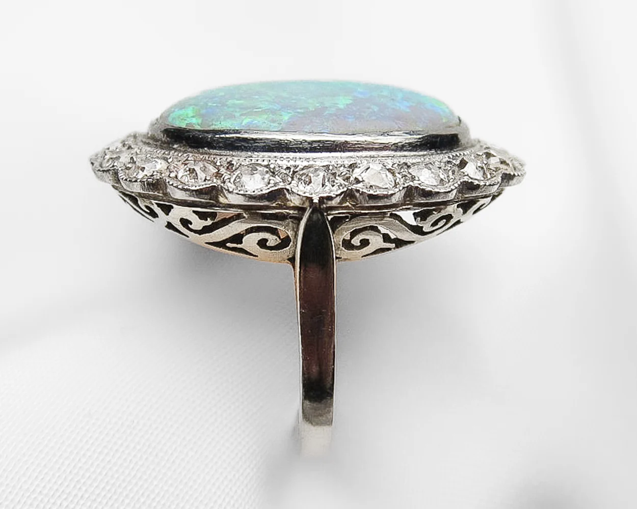 Midcentury French Opal & Diamond Ring - Image 3