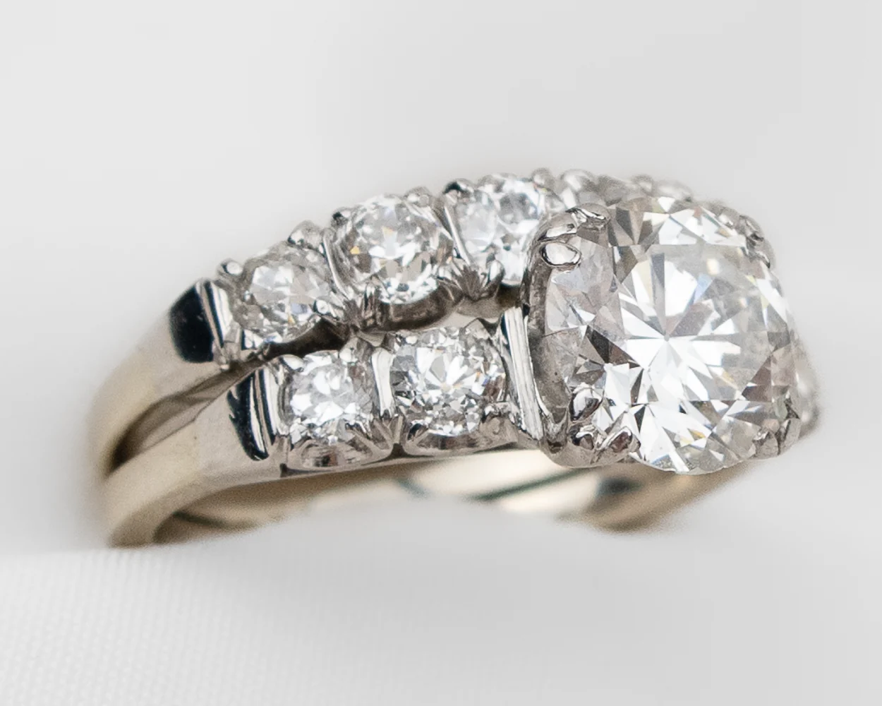 Midcentury Diamond Ring Wedding Set - Image 3