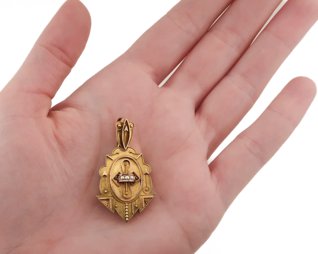 Victorian Etruscan-Revival Pendant Locket - Image 3
