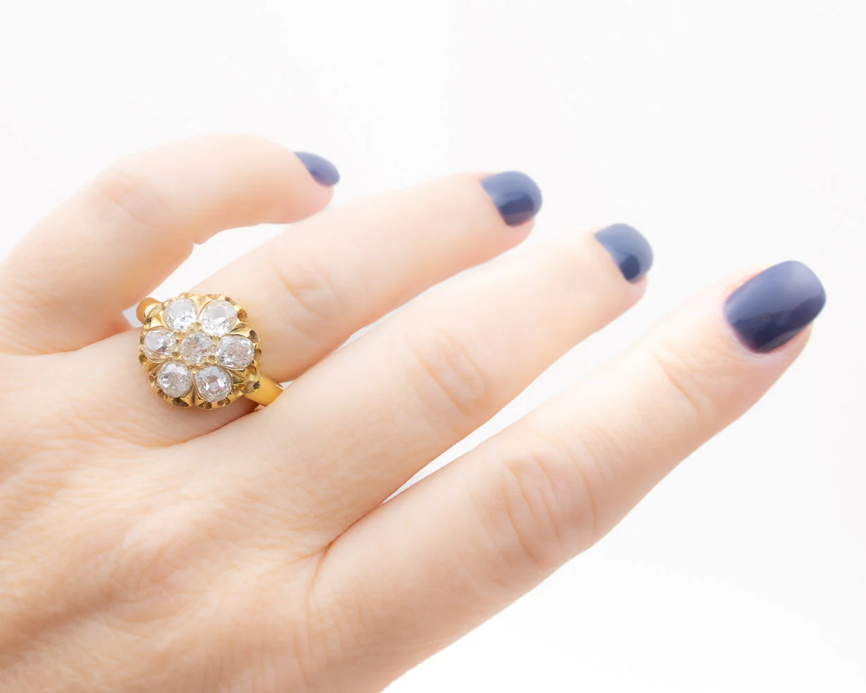 Victorian 18KT Diamond Cluster Ring - Image 2