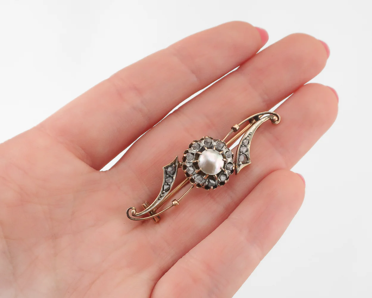 Victorian Pearl & Diamond Pin - Image 3