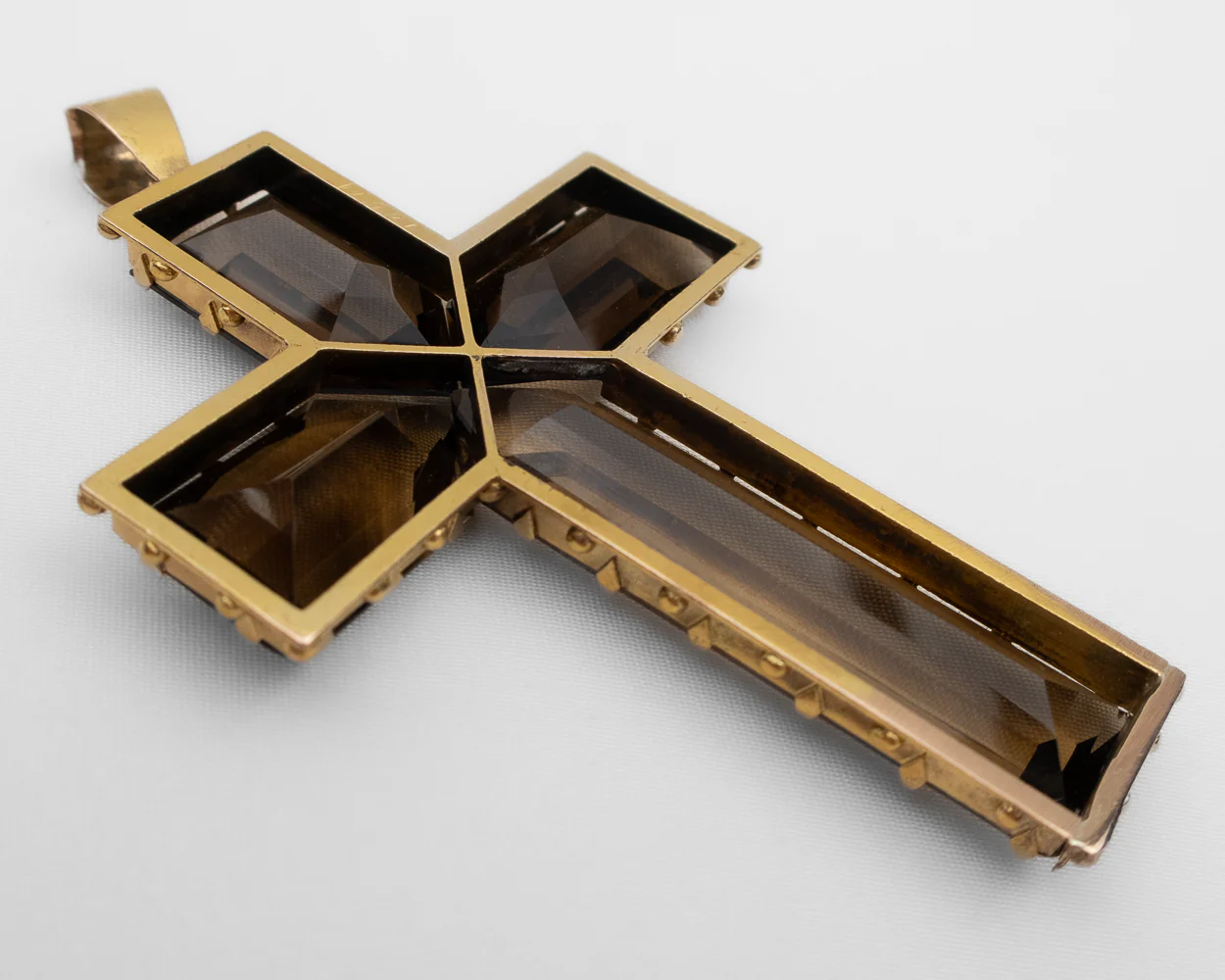 Victorian Smoky Quartz Cross - Image 3
