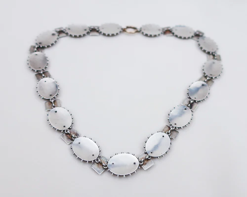 Victorian Silver Engraved Collar with Gold Accents - Image 4